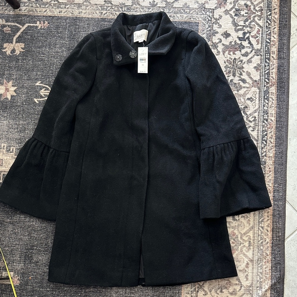 LOFT Black Women's Bell Sleeve Coat